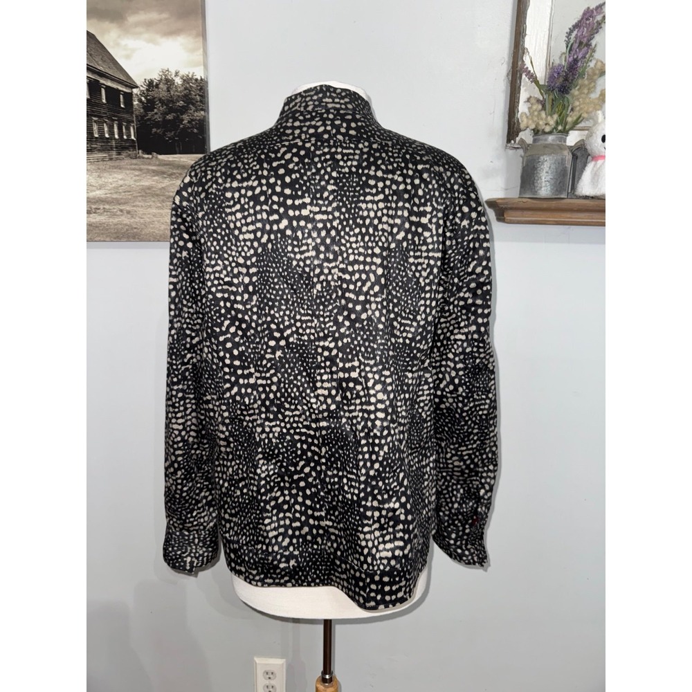 Chicos Animal print zip front red satin owl lining size 3 - Picture 3 of 8